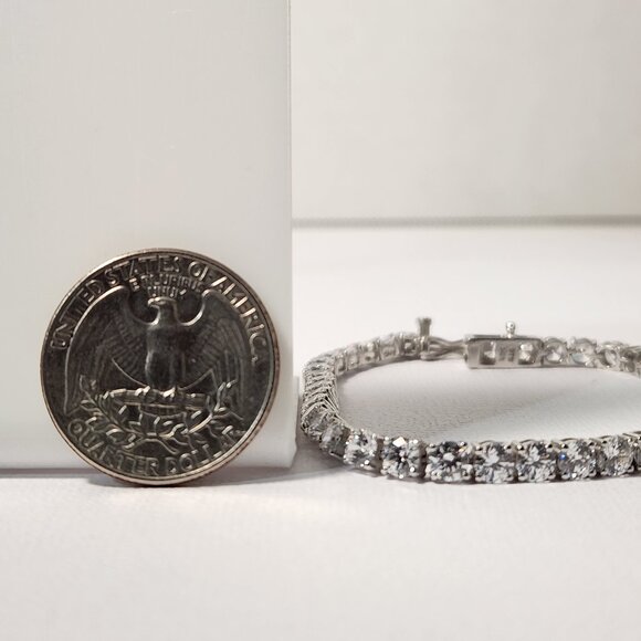 Retro Classic "Rainbow" Diamond Tennis Bracelet 925 STS 7.5" - Picture 8 of 13